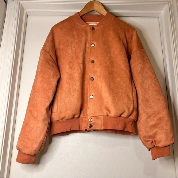 LEBLANC Faux Suede Bomber Jacket - Size Small - Picture 5 of 13